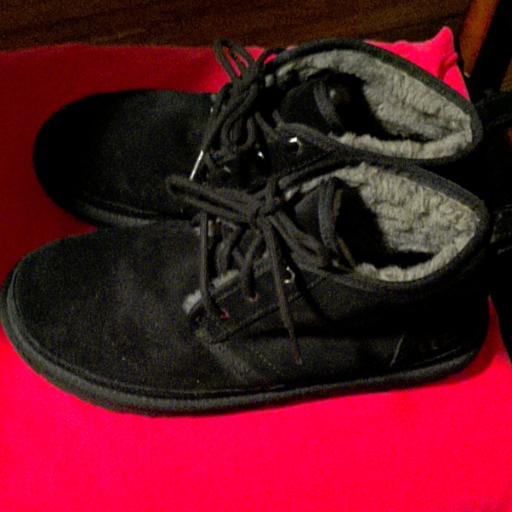 UGG boots,men size 11 black grey inside fur